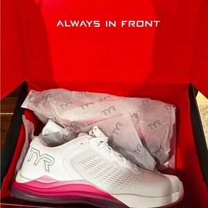 TYR White and Pink Performance Sneakers